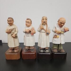 Lot of 4 ANRI Resin? Doctor, Pediatrician, Dentist Hand Carved Figures